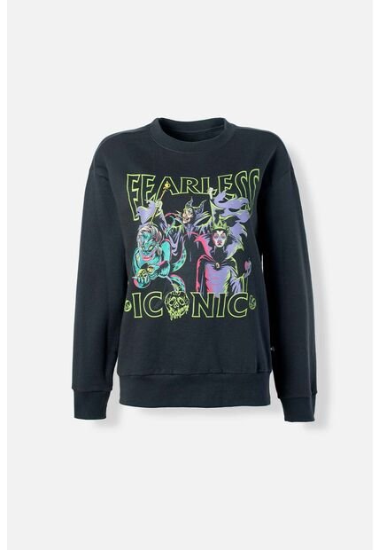 Buzo Villanas Disney Negro Estampado En Frente Para Mujer S