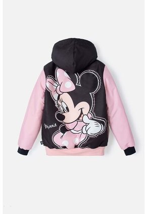 Chaqueta De Minnie Mouse Negra Y Rosada Impermeable Para Niña 8