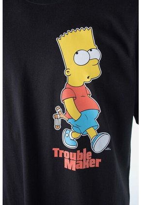 Camiseta De Bart Manga Corta Negra Para Hombre XL