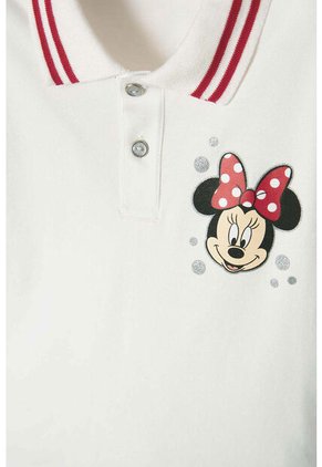 Polo De Minnie Mouse Marfil Con Botones Para Niña 8