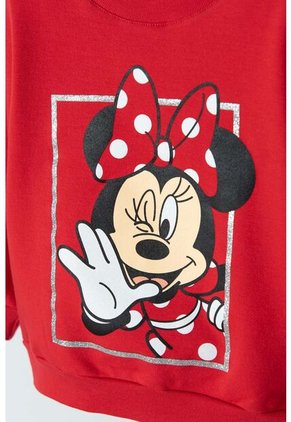 Buzo De Minnie Mouse Cerrado Rojo Para Niña 5T