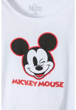 Camiseta De Mickey Mouse Manga Corta Blanca Para Niña 12