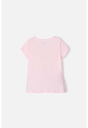 Camiseta De Minnie Mouse Manga Corta Rosada Para Niña 4