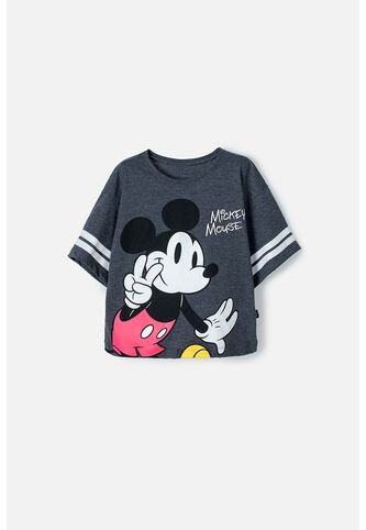 Camiseta De Mickey Mouse Manga Corta Negra Para Niña 4 Disney