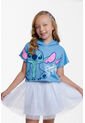 Camiseta De Stitch Con Capucha Azul Para Niña 4 de Disney