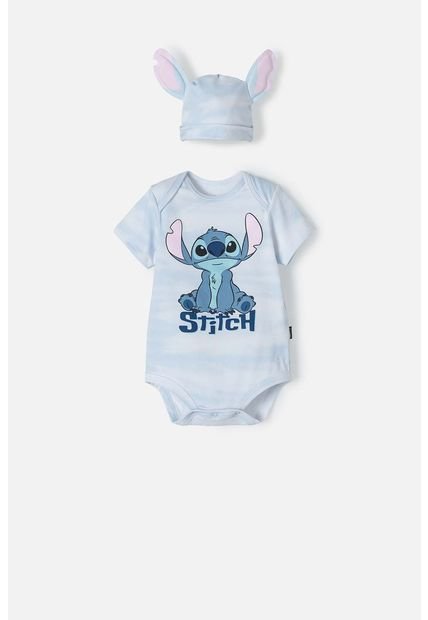 Body De Lilo Y Stitch Azul Manga Corta Para Bebé Género Neutro 6-9