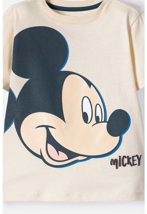Camiseta De Mickey Mouse Marfil Oscuro Manga Larga Para Niño 2T A 5T 5T