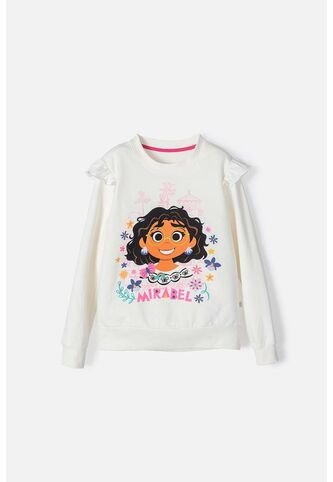 Buzo De Encanto Con Cuello Redondo Blanco Para Niña 10 Disney