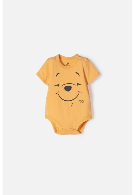 Body De Winnie The Pooh Manga Corta Mostaza Para Bebé Niña 6-9