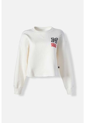 Buzo De Mickey Mouse Marfil Cerrado Para Mujer L