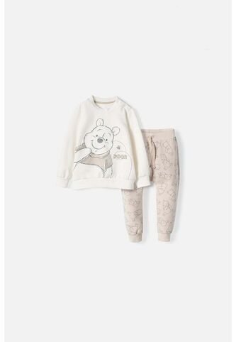 Conjunto De Winnie The Pooh Con Pantalón Marfil Para Bebé Niña 9-12 Disney