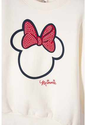 Buzo De Minnie Mouse Cerrado Marfil Para Niña 2T A 5T 4T
