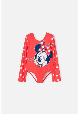 Vestido De Baño De Minnie Mouse Manga Larga Para Niña 4 Disney