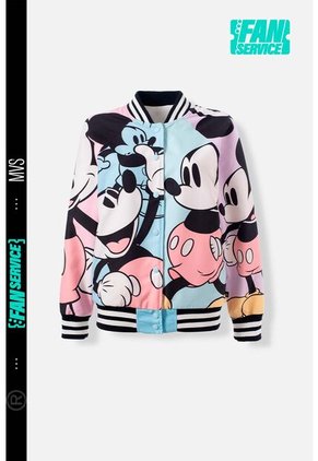 Chaqueta De Mickey Mouse Multicolor Abierta Para Mujer L