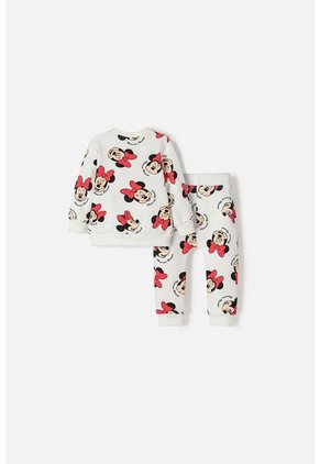 Conjunto Minnie Mouse Con Pantalón Largo Marfil Para Bebé Niña 9-12