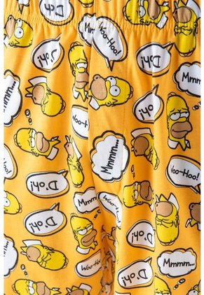 Pijama De Los Simpson Negra Y Amarilla Con Pantalón Corto Para Hombre S
