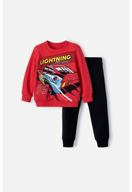 Conjunto De Cars Con Pantalón Rojo Y Negro Para Niño 2T A 5T 4T