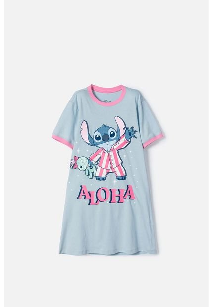 Pijama De Stitch Azul Tipo Batola Para Niña 4