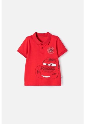 Camiseta Tipo Polo De Cars Rojo Para Niño 2T A 5T 5T