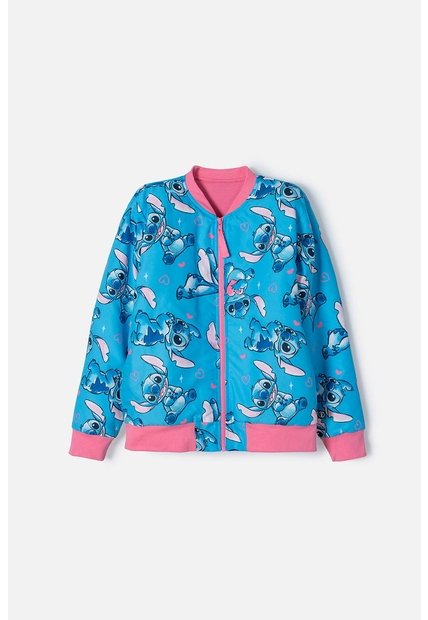 Chaqueta De Stitch Azul Con Cierre Para Niña 4