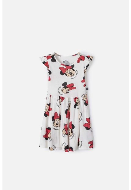 Vestido De Minnie Mouse Manga Corta Multicolor Para Niña 8