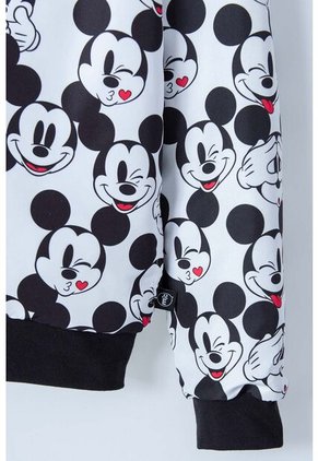 Buzo De  Mickey Mouse Con Capucha Negro, Blanco Y Rojo Para Niña 10