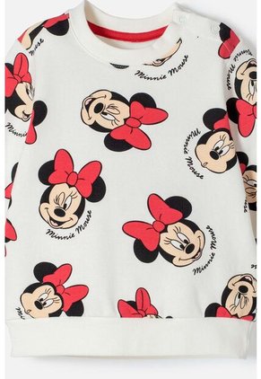 Conjunto Minnie Mouse Con Pantalón Largo Marfil Para Bebé Niña 9-12