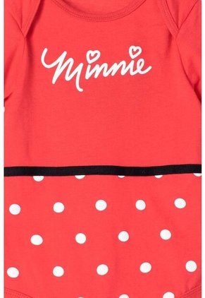 Body De Minnie Mouse Manga Corta Negro Y Rojo Para Bebé Niña 18-24