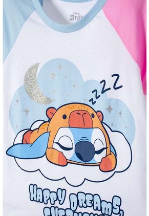 Pijama De Stitch Y Capybara Multicolor Para Niña 4