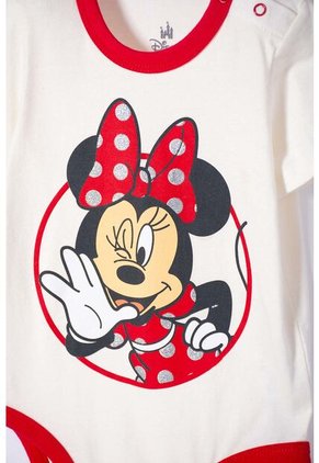 Body De Minnie Mouse Manga Corta Marfil Para Bebé Niña 18-24