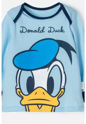 Pijama Pato Donald Con Pantalón Largo Azul Para Bebé Niño 12-18