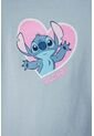 Camiseta De Stitch Azul Manga Larga Para Niña 2T A 5T 3T de Disney