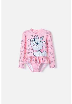 Vestido De Baño De La Gata Marie Rosado Manga Larga Para Niña 2t A 5t 4T