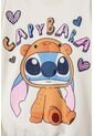 Buzo De Stitch Y Capybara Cerrado Marfil Para Niña 14 de Disney