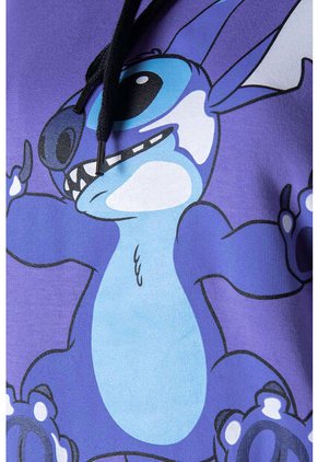 Buzo De Stitch Azul Hortensia Con Capucha Para Mujer M