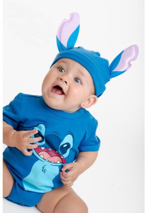 Body De Stitch Con Gorro Azul Para Bebé Niña 9-12
