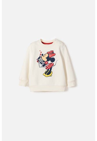 Buzo De Minnie Mouse Cerrado Marfil Para Bebé Niña 6-9 Disney