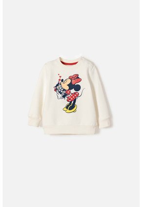 Buzo De Minnie Mouse Cerrado Marfil Para Bebé Niña 9-12