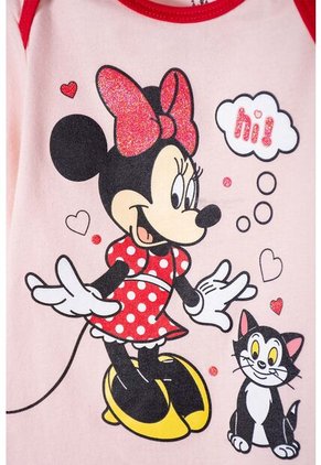 Pijama De Minnie Mouse Estampado Rosado Para Bebé Niña 12-18