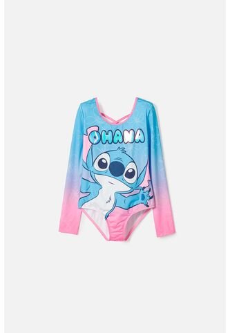 Vestido De Baño De Stitch  Manga Larga Multicolor Para Niña 6 Disney
