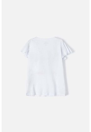 Camiseta De Mickey Mouse Manga Corta Blanca Para Niña 4