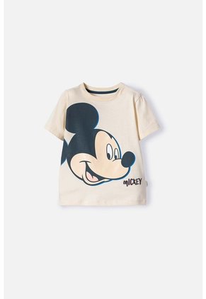 Camiseta De Mickey Mouse Marfil Oscuro Manga Larga Para Niño 2T A 5T 3T