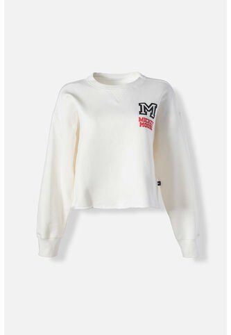 Buzo De Mickey Mouse Marfil Cerrado Para Mujer M Disney