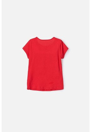 Camiseta Minnie Mouse Manga Corta Roja Para Niña 10