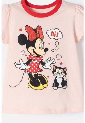 Pijama De Minnie Mouse Manga Corta Rosa Y Rojo Para Niña 2T A 5T 4T