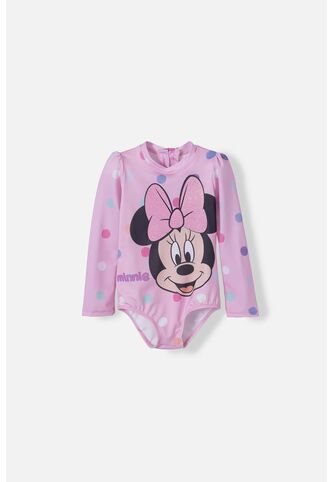 Vestido Baño Minnie Mouse Rosado Para Niña 2T A 5T 4T Disney
