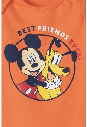 Body De Mickey Mouse Naranja Manga Corta Para Bebé Niño 12-18