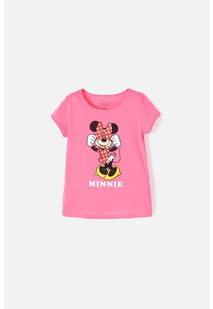Camiseta De Minnie Mouse Rosada Para Niña 12