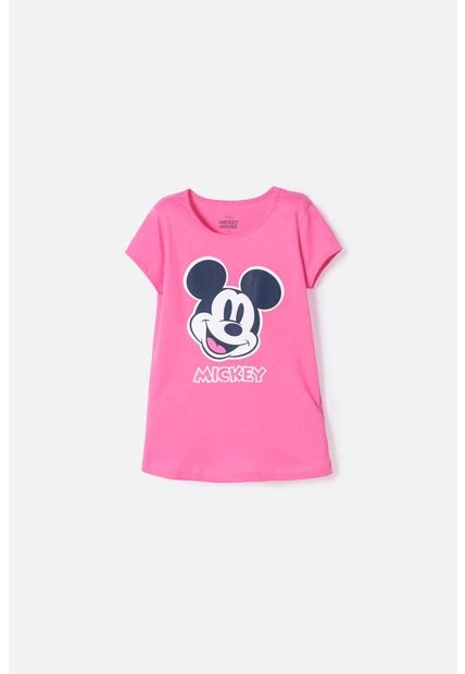 Camiseta De Mickey Mouse Manga Corta Rosada Para Niña 10