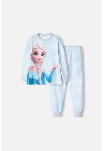 Pijama De Frozen Pantalón Largo Azul Para Niña 2T A 6T 4T Disney